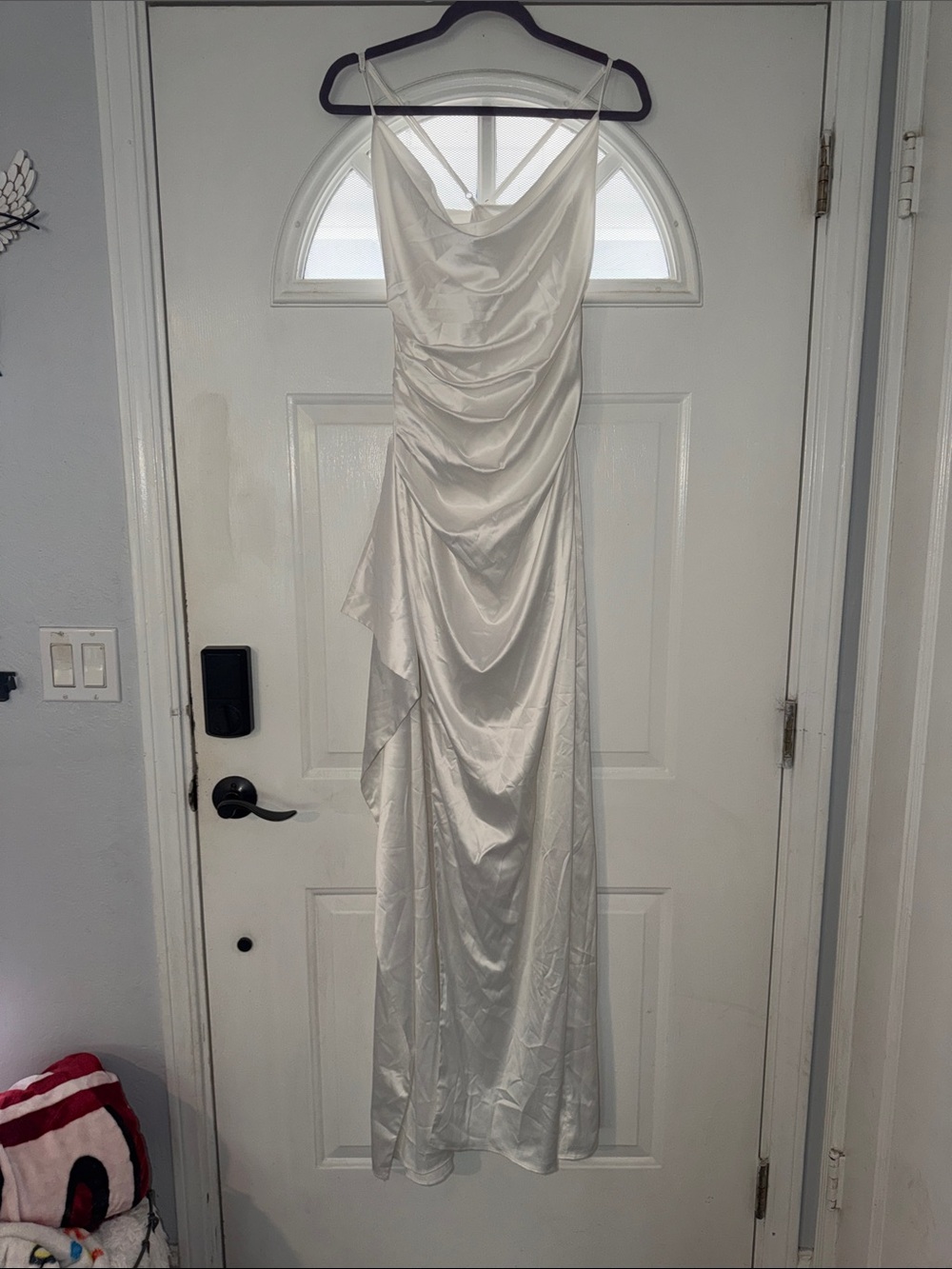 White Satin Formal Dress